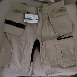 Men's Tan/Stone Ripstop Cargo Shorts W/ Utility Pockets, Samples